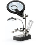 Fahrenheit Lupă de banc cu clești crocodil și iluminare LED (10103)