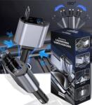 GordonToys Încărcător auto rotativ 4-în-1 cu 2 cabluri USB-C (G819)
