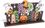 Family Decorațiune de poliță Halloween din lemn - 'Happy Halloween' - 17 x 10 x 4 cm (56554)