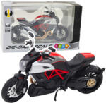 LEAN Toys Model motocicletă sport din metal cu efecte de lumină și sunet, elemente aurii și roșii 1: 12 (22606)