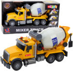 LEAN Toys Cămion Mixer de Beton Galben cu Tambur Rotativ, Lumini și Efecte Sonore (21436)