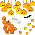 Verk Group Ghirlandă decorativă Halloween cu LED-uri și dovleci luminoși, 200 cm (26151)