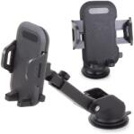 VERK GROUP Suport auto universal pentru telefon sau GPS, montabil pe parbriz, cu brațe ajustabile, negru (04114)