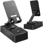 VERK GROUP Suport de birou pentru telefon și tabletă cu difuzor Bluetooth incorporat, negru (04131)