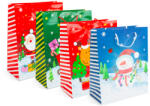 Family Pungi Cadou de Craciun - Hartie - 265 x 127 x 330 mm - 4 Tipuri / pachet - 12 buc / pachet (58298)