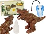 LEAN Toys Dinozaur telecomandat maro cu emițător de abur și proiector de mișcare (15162)