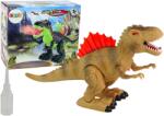 LEAN Toys Jucărie Dinozaur Maro Aruncător de Foc cu Placă Osoasă Luminoasă și Funcție de Abur (14737)