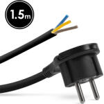 Delight Cablu de Retea cu Stecher din Plastic cu Clema - de 1, 5 m - 3 x 1, 5 mm - Negru (05942A)