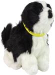 LEAN Toys Câine Interactiv de Pluș Border Collie cu Blană Moale și Zgardă Galbenă Detașabilă (12698)