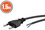 Delight Cablu de alimentare rețea montabil - 1, 5 m - Stecher CEE 7/16, 2, 5 A / 250 V, 2 x 0, 5 mm - negru (20169)