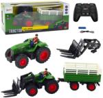 LEAN Toys Tractor telecomandat cu remorcă și furcă, 2.4 GHz (21208)