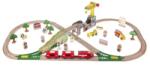 Kruzzel Set de trenuleț din lemn cu tren alimentat cu baterii - 115x45x21 cm (00022495) Set model cale ferata