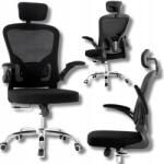  Irodai Forgószék Íróasztali Szék Mikrohálós Fekete Állítható (FOTEL OBROTOWY BIUROWY KRZESŁO)