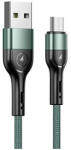 USAMS Braided U55 2A microUSB kábel 1m SJ450USB02 (US-SJ450) zöld (SJ450USB02)