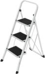 Brius Scara pliabila 3 trepte otel antiderapanta maxim 150 kg, 47x75x105 cm, compacta, alb negru (EZ-GSL03WT)