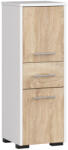 Brius Dulap de baie tip baza, cu 2 usi si sertar, PAL 16 mm, 30x30x85 cm, alb si stejar sonoma (AK-38164413)