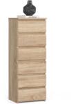Brius Comoda 6 sertare pal laminat glisiere metalice, 40x35x109 cm, depozitare practica, stejar sonoma (AK-52852471) Comoda