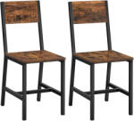 Brius Set 2 scaune de living, cu spatar, stil industrial, 37x50x87 cm, maro rustic (EZ-LDC092B01)