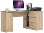 Brius Birou colt pal 3 sertare 4 rafturi organizare, 155x85x77 cm, blat spatios, stejar sonoma (AK-38166127-2/2)