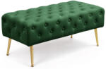 Brius Taburet Monaco, tapitat cu catifea, tip banca, cu picioare metalice, 100x42x41 cm, verde (AK-04380001)