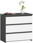 Brius Comoda pal 3 sertare glisiere metalice, 60x35x57 cm, design modern, gri si alb (AK-12216323) Comoda