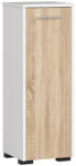 Brius Dulap de baie tip baza, cu usa reversibila si raft interior, PAL 16 mm, 30x30x85 cm, alb si sonoma (AK-04389462)