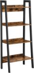 Brius Biblioteca tip scara, cadru otel cu 4 polite din MDF, stil industrial, 56x34x138cm, maro rustic si negru (EZ-LLS054X01) Raft