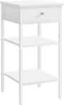 Brius Noptiera cu sertar pentru dormitor, design scandinav, 35x35x70cm, alb (EZ-LET502B14)