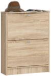 Brius Dulap pantofi pal 2 usi rabatabile compact, 60x20x80 cm, 6 perechi, stejar sonoma (AK-38166837) Pantofar
