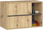 Brius Etajera de baie suspendata, cu 2 sertare, PAL 16 mm, 90x46x60 cm, stejar artisan si gri (AK-38163812)