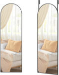 Brius Oglinda decorativa rama curbata aluminiu sticla securizata, 120x40 cm, montaj perete usa, negru (EZ-LFM033B01)