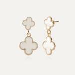 Giorre Ezüst Fülbevaló Lóhere Fehér Műgyanta 925 Ezüst Bevonattal Giorre