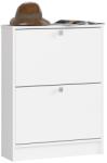 Brius Dulap pantofi pal 2 usi rabatabile compact, 60x20x80 cm, design luminos, alb (AK-38166820) Pantofar