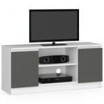 Brius Comoda tv pal 2 usi cu polita centrala, 120x40x55 cm, depozitare media, alb si gri (AK-04380995) Comoda