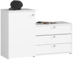 Brius Dulap pantofi S16 cu comoda, 3 niveluri rabatabile, PAL laminat 16 mm, 98x33x67 cm, alb (AK-38166943) Pantofar