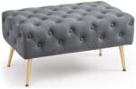 Brius Taburet Madrid, tapitat cu catifea, tip banca, cu picioare metalice, 80x42x41 cm, gri (AK-04380063)