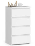 Brius Comoda 4 sertare pal laminat glisiere metalice, 40x35x74 cm, design luminos, alb (AK-12219485) Comoda