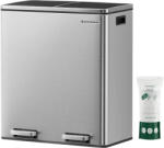 Brius Cos de gunoi din inox cu 2 compartimente colectare selectiva, cu galeti interioare, 2x30litri, argintiu (EZ-LTB60NL) Cos de gunoi