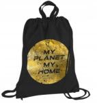 Beniamin Worko hátizsák iskolatáska cipőtartó táska Wf vászon táska fekete My Planet (5901276102472)