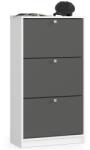 Brius Dulap pantofi pal 3 usi rabatabile organizare, 60x29x113 cm, design modern, alb gri (AK-04384306) Pantofar