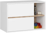 Brius Etajera de baie suspendata, cu 2 sertare, PAL 16 mm, 90x46x60 cm, alb si stejar sonoma (AK-38163836)