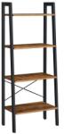 Brius Biblioteca tip scara, cadru otel cu 4 polite din MDF, stil industrial, 56x34x138cm, maro rustic (EZ-LLS44XV2) Raft