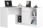 Brius Birou de colt cu sertar, usa si 6 rafturi, PAL laminat 16 mm, 120x126x79 cm, alb (AK-26900337-3/3)