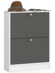 Brius Dulap pantofi pal 2 usi rabatabile compact, 60x20x80 cm, design modern, alb gri (AK-04384290) Pantofar