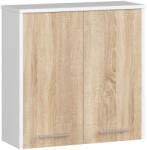 Brius Dulap baie suspendat pal 2 usi cu raft, 60x23x60 cm, design modern, alb stejar sonoma (AK-04389240)