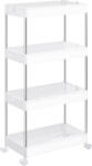 Brius Carucior de depozitare mobil cu roti, pe 4 niveluri, 40x22x87 cm, alb (EZ-KSC10WT)