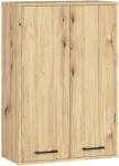 Brius Dulap baie suspendat, cu 2 usi si 4 rafturi interioare, PAL 16 mm, 64x30x94 cm, stejar artisan (AK-12214169)