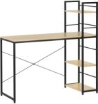 Brius Birou mdf rafturi laterale cadru metalic spatios, 120x48x122 cm, maxim 100 kg, maro deschis (HF-0047)