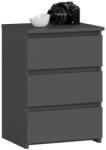 Brius Noptiera pal 3 sertare glisiere metalice, 40x35x57 cm, design modern, gri (AK-52851863)