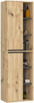 Brius Dulap de baie suspendat cu 2 usi si 6 rafturi, PAL 16 mm, 50x30x170 cm, stejar artisan si gri (AK-12212981-2/2)
